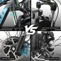 Vélo électrique à pneus larges de 26 pouces en alliage d'aluminium, batterie au lithium 52V/32AH, moteur à moyeu arrière sans balais, frein à disque, 21 vitesses, vélo de montagne électrique