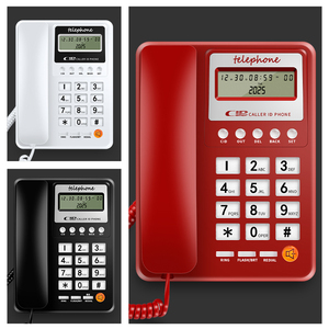 Teléfono Fijo con Cable Moderno con Teclado de Cristal, Precio de Fábrica, Teléfono con Cable y Pantalla de Identificación de Llamadas para Negocios y Hoteles - Product Image 2