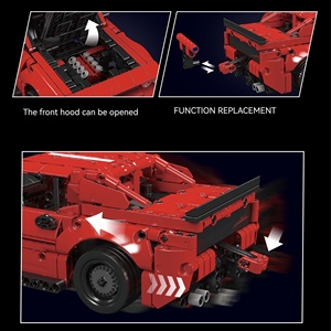 Mould King 15080 NO. Challenger <strong>Pull</strong> Back Car Technic Power Brick Series Building <strong>Blocks</strong> Car Toys for Boys - Product Image 6