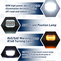 SM203 80W Lampe de travail LED haute performance 120 °   Objectif grand angle SAE R148 pour usage industriel