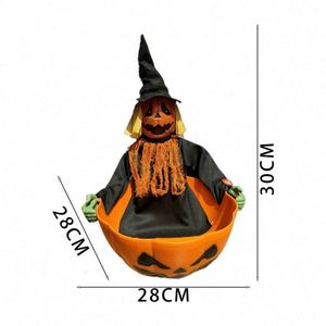Décoration de clown lumineuse animée avec des yeux LED rouges effrayants, accessoires pour maison hantée d'Halloween - Product Image 5