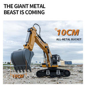 Escavatore RC in Metallo Huina 1599 <span class=keywords><strong>Scala</strong></span> <span class=keywords><strong>1</strong></span>:14 a <span class=keywords><strong>24</strong></span> Canali, Camion Giocattolo Elettrico Escavatore Radiocomandato di Simulazione Interamente in Lega - Product Image 3