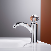 Robinet de lavabo en laiton massif avec poignée à bouton en cristal, mitigeur de lavabo à levier unique pour salle de bain, fabriqué à Kaiping