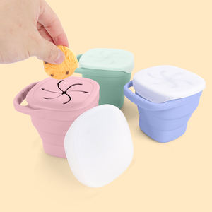 Gıda sınıfı kullanımlık kase bebek yeme BPA ücretsiz silikon aperatif fincan saplı kase kapak aperatif tutucu fincan aperatif ve içecek fincan - Product Image 1