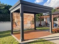 Pergola à lames orientables en alliage d'aluminium, durable, imperméable, résistante au vent, écologique, moderne, pour jardin extérieur, motorisée, finition poudrée