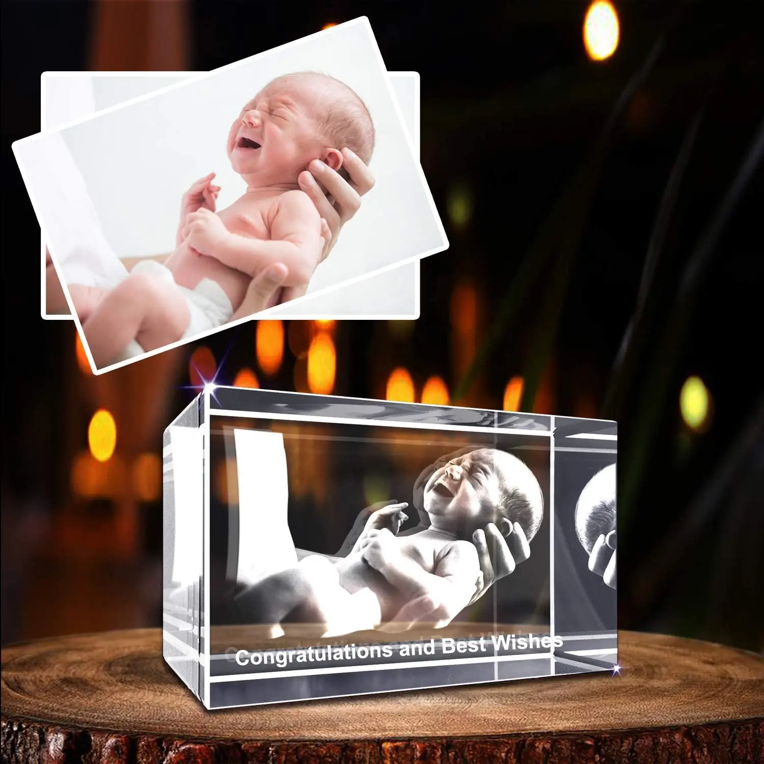 Photo holographique 3D personnalisée, gravée au Laser, avec votre propre image, pour cadeau d'anniversaire, de mariage, nouveau