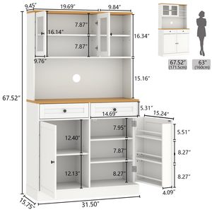Armoire de rangement de cuisine SENYU avec 2 tiroirs, buffet spacieux autoportant, meuble de rangement latéral - Product Image 5