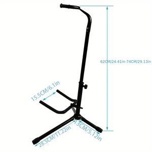 מעמד לגיטרה רצפת גיטרות חשמליות אקוסטיות אביזרי בס מעמדי בנג'ו סובב התאם גובה ממחזיק צוואר חצובה מתקפל - Product Image 6