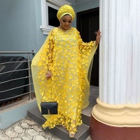 Vêtements Musulmans Traditionnels pour Femmes Robe Kaftan en Dentelle Mousseline Blanche Robe Bubu Tenue d'Église Robes Africaines