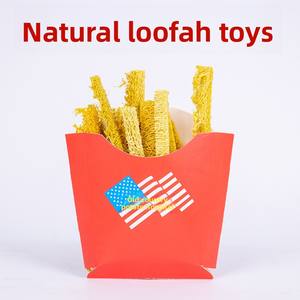 Juguete masticable de lufa para mascotas pequeñas: chinchillas, conejillos de indias, conejos, hámsteres, gerbillas. Accesorio natural para jaula. - Product Image 5