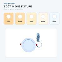Downlight LED ultra-plat en aluminium pour l'Amérique du Nord, moderne, à cinq températures de couleur, dimmable, 10W/14W, certification ETL, directement de l'usine
