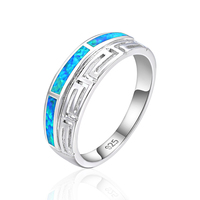 Radiant 925 Silver Jewelry Moissanite Greek Opal Ring Micro Engraved Olive Wreath Details Showing Opal Fire and Skill