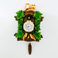 Jam Cuckoo Gaya Nordic Lukisan Tangan Resin untuk Rumah Jam Kulkas Resin Jam Dinding Disesuaikan Jam Hewan 3d Cuckoo