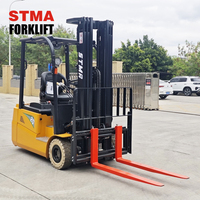 Carretillas elevadoras eléctricas STMA 2T, contrapeso de 3 ruedas de alta velocidad con capacidad de 2000kg, neumáticos de goma sólida para trabajo al aire libre
