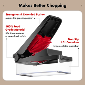 Trancheuse de <span class=keywords><strong>cuisine</strong></span> manuelle multi-usages en métal <span class=keywords><strong>Mandoline</strong></span> professionnelle en acier inoxydable pour légumes, fruits, frites, oignons-Coupeur Hachoir - Product Image 2