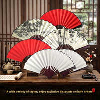 Éventail pliant 8 pouces 10 brins, style chinois antique, pour étudiants (hommes et femmes), idéal pour les points touristiques, éventail pliant en os noir, vente en gros
