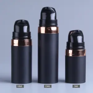 5ml 10ml 15ml emballage noir mat de conteneur de pompe sans air de bouteille sous vide pour des cosmétiques de visage