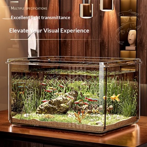 <span class=keywords><strong>Acquario</strong></span> Completo <span class=keywords><strong>per</strong></span> Piccoli Ambienti Domestici con Coperchio Trasparente e Design Rinforzato <span class=keywords><strong>per</strong></span> Pesci Rossi e <span class=keywords><strong>Tartarughe</strong></span> - Product Image 1