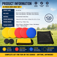 Lot de 8 disques de golf personnalisés avec logo, comprenant Driver, Mid-Range, Putter, Mini marqueur, avec sac de rangement en filet et serviette, impression personnalisée