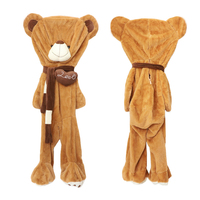 Meilleures ventes : Housse de peluche géante d'ours en peluche non rembourrée, de haute qualité, mignonne et amusante, avec décoration cœur et écharpe, duveteuse