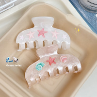 Pince à cheveux WEINI Ocean Star, mignonne, demi-ronde, style requin, accessoire de luxe pour les fêtes, mini pince à cheveux pour femme