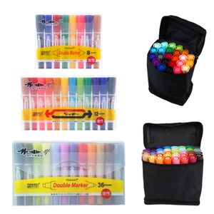 Marqueurs à deux têtes avec pointe de pinceau oblique Étudiant Pop Poster Encre Ajoutée Peinture de couleur En stock - Product Image 3