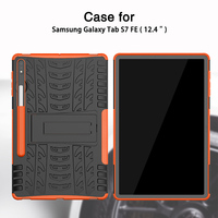 Casing TPU Anti Benturan untuk Samsung Galaxy Tab S7 Lite 12.4 2021 T730 S7 Plus T970, Casing Pelindung Universal dengan Tempat Pensil