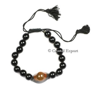 Black Tourmaline With Eye Stone Power Healing <b>Bracelet</b> - Product Image 1