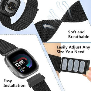魔术贴尼龙表带，适用于 <span class=keywords><strong>Fitbit</strong></span> <span class=keywords><strong>Versa</strong></span> 4/<span class=keywords><strong>Fitbit</strong></span> Sense 2/<span class=keywords><strong>Fitbit</strong></span> <span class=keywords><strong>Versa</strong></span> <span class=keywords><strong>3</strong></span>/<span class=keywords><strong>Fitbit</strong></span> Sense 女士男士表带 - Product Image 3