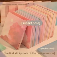 Notas Adhesivas de Alta Gama con Diseño Etéreo, Fuerte Adhesión, Perfectas para Mensajes Estudiantiles; Diseño Degradado Inspirado en Instagram, Estilo Salado y Moderno