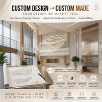 Lustre LED ondulé moderne irrégulier en aluminium et silicone sur mesure pour hall d'hôtel et projets commerciaux