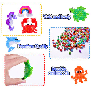 ชุดของเล่น DIY สำหรับเด็ก ขายส่ง ลูกปัดรีดร้อนหลากสีขนาด 5 มม.  แบบ Perler Hama Beads บรรจุกล่องสีสันสวยงาม เหมาะสำหรับเป็นรางวัลหรือของขวัญสำหรับโรงเรียน ผลิตจากวัสดุ PE - Product Image 5