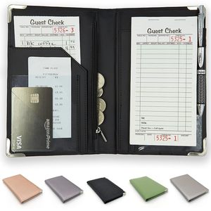 Organisateur de livres de service de luxe avec coins métalliques robustes pour serveurs et serveuses - Product Image 1