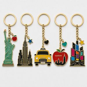 Llaveros Personalizados al por Mayor con Temática de Nueva York, Llavero con la Estatua de la Libertad, Llavero de Metal con la Plaza Times, Recuerdo de Viaje Estadounidense - Product Image 1