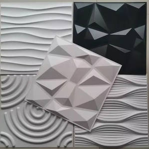Ev otel ticari kullanım için Modern nem geçirmez PVC paneller geometrik 3D duvar panelleri - Product Image 1