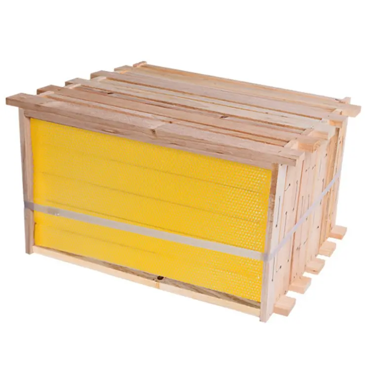 Bijenteelt Apparatuur Waxed Hout Bee Hive Frame Met Bee Wax Stichting Vel