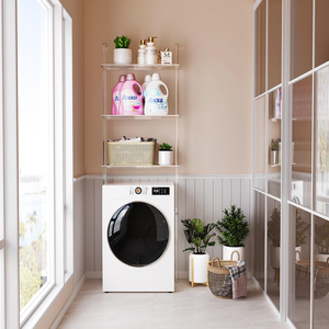 Étagère d'angle carrée en acrylique pour salle de bain avec couleurs personnalisables et montage facile - Product Image 3