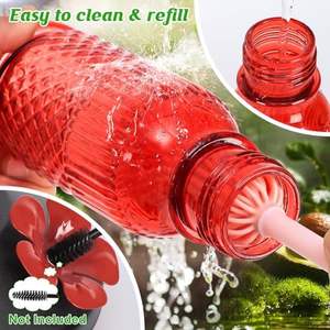 Кормушка для птиц из стекла объемом 22 унции с металлической подставкой в виде цветка – уличная подвесная кормушка для птиц - Product Image 5