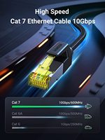 UGREEN-Cable Ethernet Cat 7 de 3,3 pies, cable de Internet trenzado de alta velocidad Cat7 RJ45, cables de red LAN de alta resistencia para interiores blindados