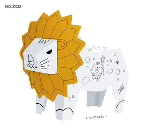 Juguetes de dibujo de cartón de animales en 3D para niños, juego de pintura colorido artesanal Montessori, juguetes para niños pequeños con sonido - Product Image 4