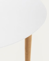 Table à manger extensible avec plateau en MDF et finition peinture métallique, pieds en placage de bois, extensible pour la maison, le restaurant, le café, fonctionnelle
