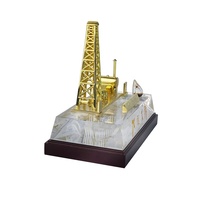 Souvenir verre décor à la maison Mini Antique trophée personnalisé Construction modèle Sculpture artisanat cadeau laiton plaqué or 1 pièce