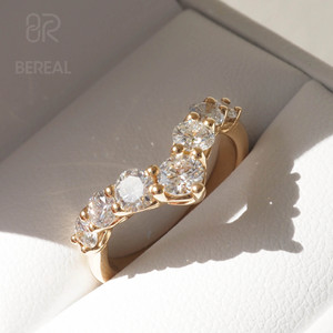 IGI Certified Vvs Lab Made Diamond Eternity Wedding <b>Ring</b> Custom 925 <b>Silver</b> Round Lab Created Diamond Anniversary <b>Ring</b> Jewelry - Product Image 1