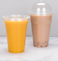 Gobelet à café en plastique PET American Cup 98 mm de diamètre, gobelet à thé au lait jetable, logo personnalisé, transparent, anti-fuite, 12 oz/14 oz/16 oz/18 oz