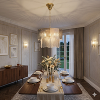 Décoration de chambre d'hôtel de luxe, lustre suspendu, commande en gros, luminaire suspendu pour salon, garantie de 2 ans