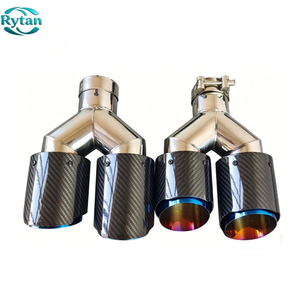 Puntas de escape de fibra de carbono Rytan universales de acero inoxidable y carbono brillante <span class=keywords><strong>para</strong></span> <span class=keywords><strong>Akrapovic</strong></span> con interior azul <span class=keywords><strong>para</strong></span> <span class=keywords><strong>Akrapovic</strong></span> - Product Image 4