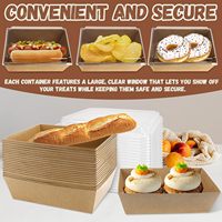 Boîtes à charcuterie rectangulaires jetables avec couvercles transparents, résistantes à l'huile, pour emporter, boîte à tiramisu, sandwich, gâteau, dessert