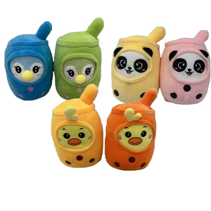 Vente chaude mignon <span class=keywords><strong>fraise</strong></span> boisson en peluche peluche doux crème glacée lait thé en peluche Boba thé jouet Boba peluche oreiller - Product Image 4