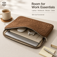 Housse matelassée pour ordinateur portable en polyester, sacoche pour ordinateur portable 13-14 pouces, étanche, OEM, marque privée, vente en gros, logo personnalisé, GWP
