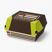 Boîte à hamburger personnalisée de haute qualité avec logo, vente en gros d'usine, boîte à emporter haut de gamme pour la restauration rapide